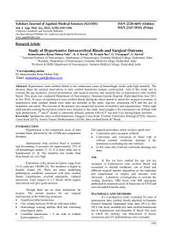 Study of Hypertensive Intracerebral Bleeds and Surgical Outcome