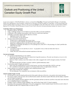 A Portfolio Manager`s Perspective
