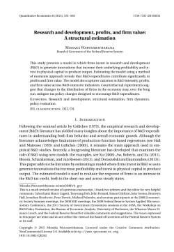 Research and development, profits, and firm value: A structural