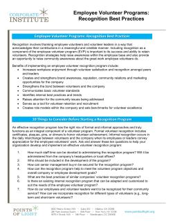 Employee Volunteer Programs: Recognition Best
