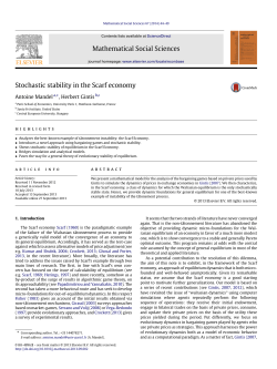 Stochastic stability in the Scarf economy