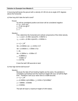 Solution to Example from Module 5: A bouncing ball