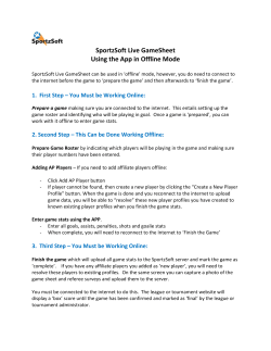 SportzSoft Live GameSheet Using the App in Offline Mode