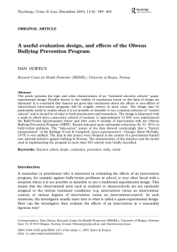 A useful evaluation design, and effects of the Olweus