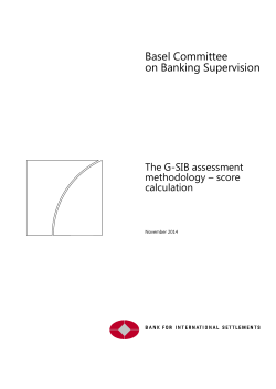 The G-SIB assessment methodology - score calculation