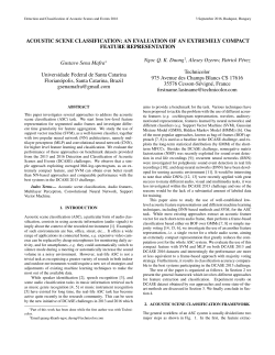 ACOUSTIC SCENE CLASSIFICATION: AN EVALUATION OF AN