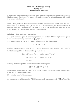 Math 527 - Homotopy Theory Spring 2013 Homework 11 Solutions