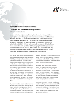 Peace Operations Partnerships: Complex but Necessary Cooperation