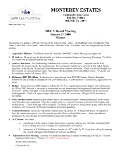 January 2010 Minutes - Monterey Estates Community Association