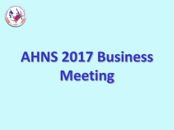 AHNS 2017 Business Meeting - American Head and Neck Society