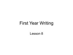 First Year Writing