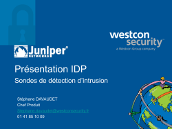 Pr&eacute;sentation IDP Sondes de d&eacute;tection d`intrusion