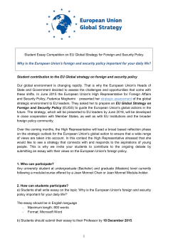 Student Essay Competition on EU Global Strategy for Foreign and
