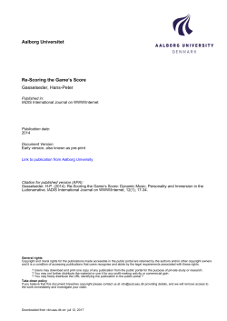 Aalborg Universitet Re-Scoring the Game`s Score Gasselseder