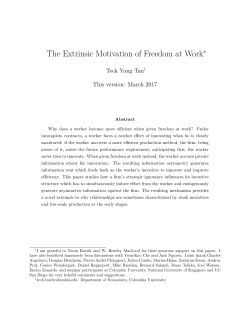 The Extrinsic Motivation of Freedom at Work