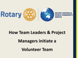 How to Initiate a Volunteer Team