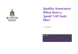 Quality Assurance - Blackburn with Darwen Council