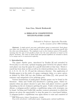 Ivan Guo, Marek Rutkowski A ZERO-SUM COMPETITIVE