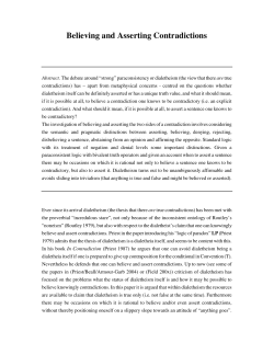 Believing and Asserting Contradictions