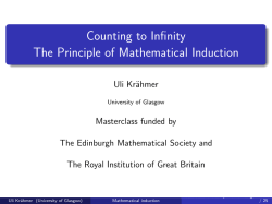 Counting to Infinity The Principle of Mathematical Induction