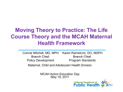 MCAH Action May 2011 Maternal Health Framework and Life