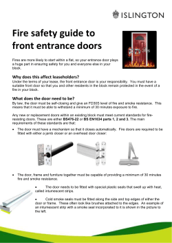 Fire safety guide for front entrance doors