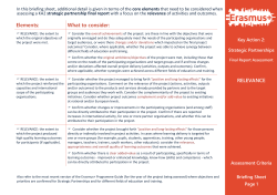 Elements: What to consider: RELEVANCE