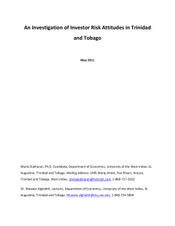 An Investigation of Investor Risk Attitudes in Trinidad and