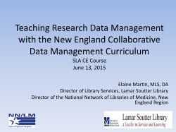 Teaching RDM with the New England