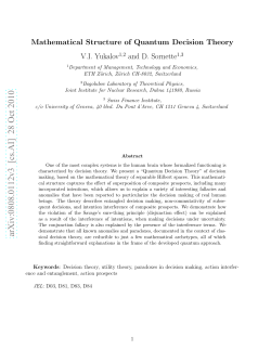 Mathematical Structure of Quantum Decision Theory