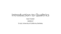Introduction to Qualtrics - D-Lab @ Berkeley