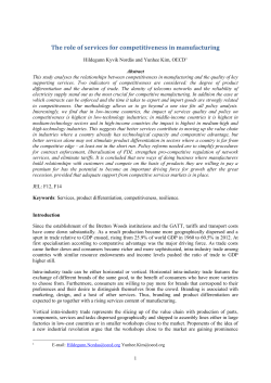 The role of services for competitiveness in manufacturing