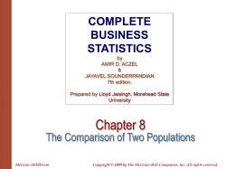 8-3 A Test for the Difference between Two Population Means Using