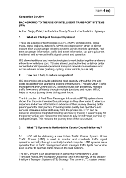 Background to the Use of Intelligent Transport Systems (ITS)