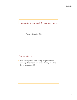 Permutations and Combinations