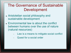 The Governance of Sustainable Development