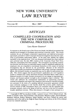 Compelled Cooperation and the New Corporate Criminal Procedure