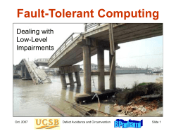 Fault Tolerance, Lecture 05 - UCSB ECE