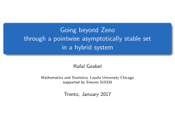 Going beyond Zeno through a pointwise asymptotically stable set in
