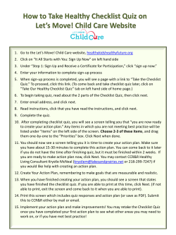 How to Take Healthy Checklist Quiz on Let`s Move! Child Care