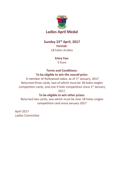 April Medal - Hollywood Lakes Golf Club