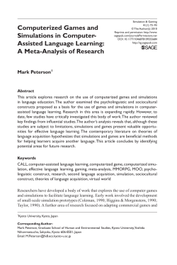 Computerized Games and Simulations in