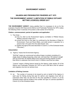 limitation of ribble estuary netting licence
