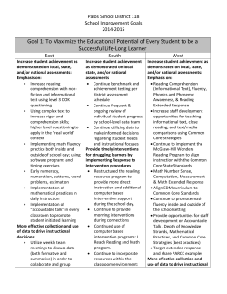 Goal 1: To Maximize the Educational Potential of Every Student to
