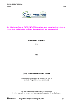 As this is the formal CATRENE (FP) template, any unauthorized