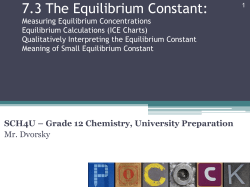 7.3 The Equilibrium Constant: Measuring Equilibrium