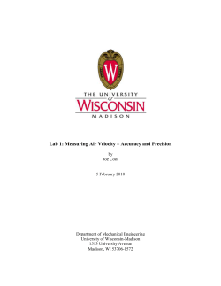 Lab 1: Measuring Air Velocity &ndash; Accuracy and Precision