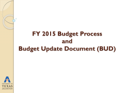 budget update document (bud)