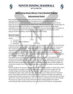 Ninth Inning Royals Marucci Travel Baseball Program Informational