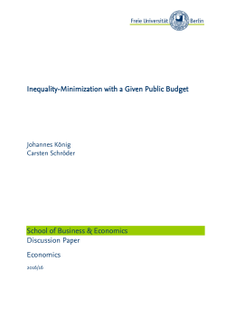 Inequality-Minimization with a Given Public - diss.fu
